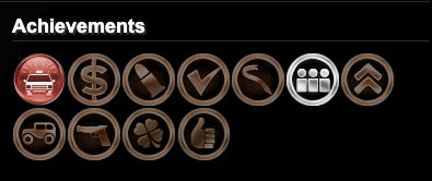 Icons of achievements reached on profile page